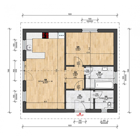 Plán domu Bungalov 85